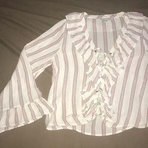 American eagle lace up from striped shirt